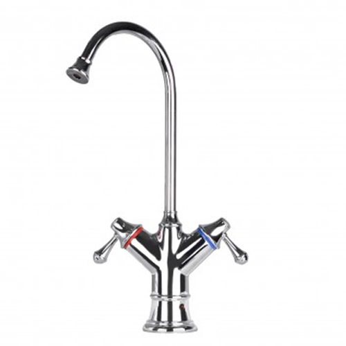 Traditional Hot & Cold Dual Handle Chrome Finish Faucet