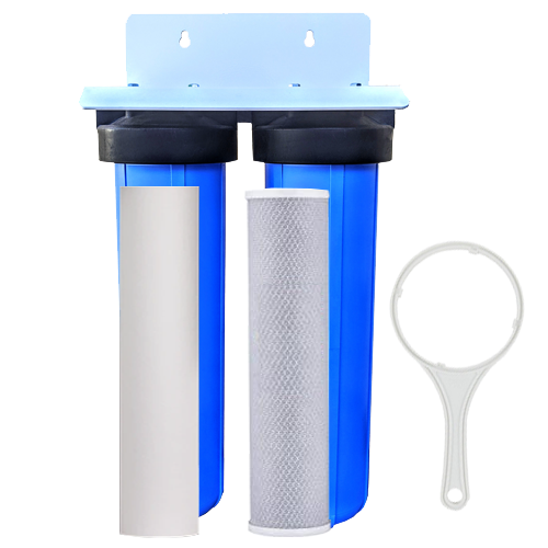 Two Stage Big Blue Whole House Sediment/Carbon Filtration System